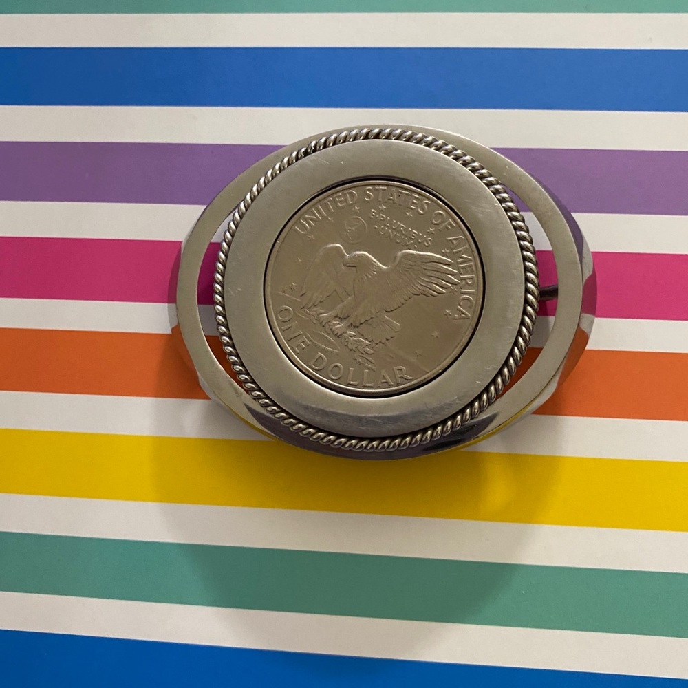 Silver Dollar Belt Buckle